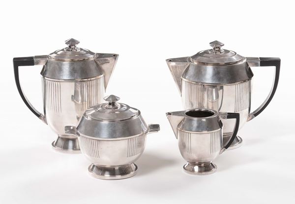 Servizio da tè e caffè metallo, XX secolo