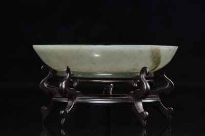 Ciotola in Giada Verde e Russet, Cina, Dinastia Qing, XIX Secolo
