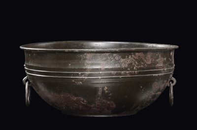 Incensiere in Bronzo con Anelli, Cina, Dinastia Han (206 a.C.-220 D.C.)