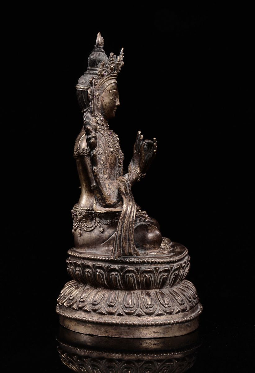 Cina, Dinastia Qing, Figura di Tara in bronzo dorato, XIX secolo