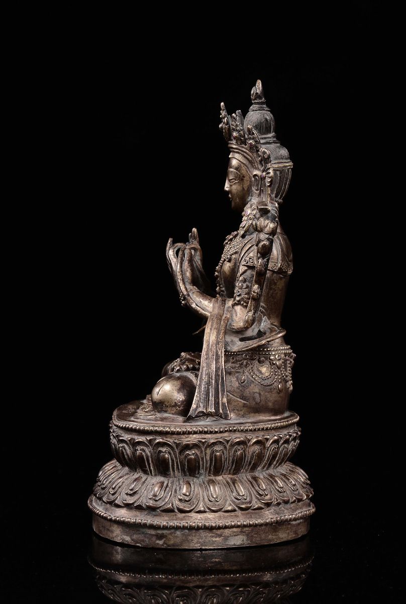 Cina, Dinastia Qing, Figura di Tara in bronzo dorato, XIX secolo