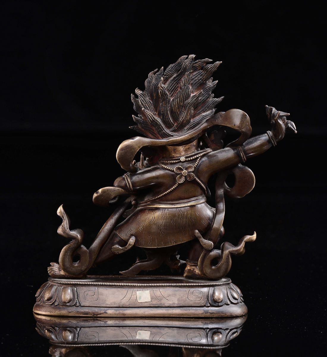 Scultura in bronzo raffigurante Vajrapani, Tibet, epoca Qianlong (1736-1795), h 18 cm