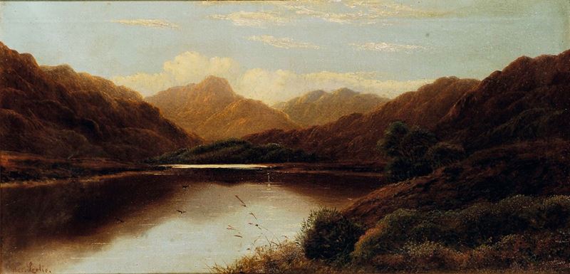 Charles Robert Leslie (1794-1859) Paesaggio con lago  - Asta Dipinti del XIX e XX secolo - Cambi Casa d'Aste
