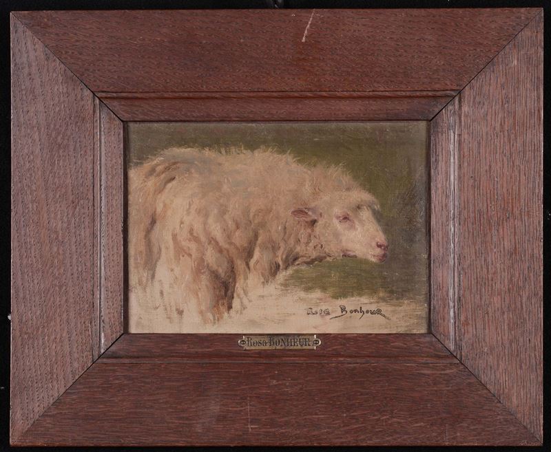 Rosa Bonheur (1822-1899), attribuito a Ritratto di pecora  - Asta Antiquariato, Affidamenti da raffinate dimore private - Cambi Casa d'Aste