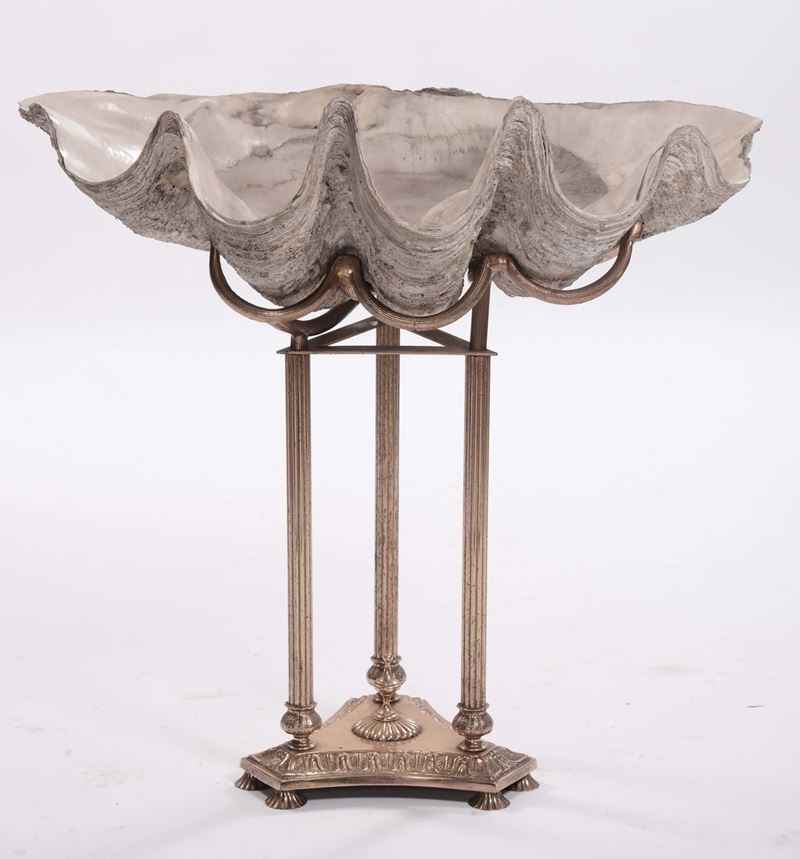 Conchiglia su piedistallo in metallo dorato  - Auction Fine Arts from refined private house - Cambi Casa d'Aste