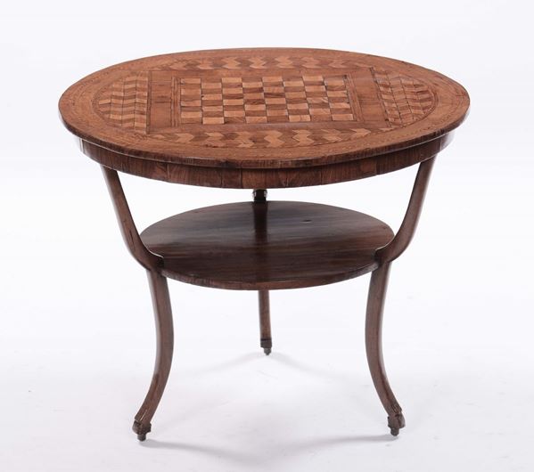 Tavolino da gioco lastronato a marqueterie