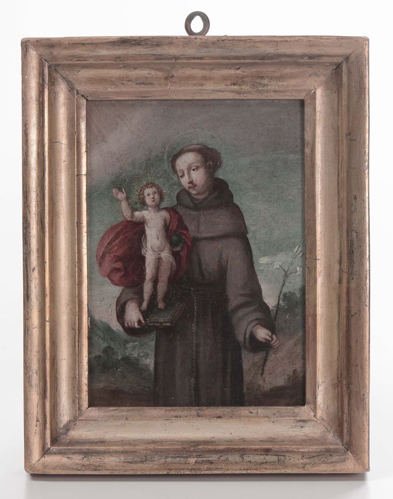 Scuola del XVIII secolo Sant’Antonio con Bambino  - Asta Antiquariato, Affidamenti da raffinate dimore private - Cambi Casa d'Aste