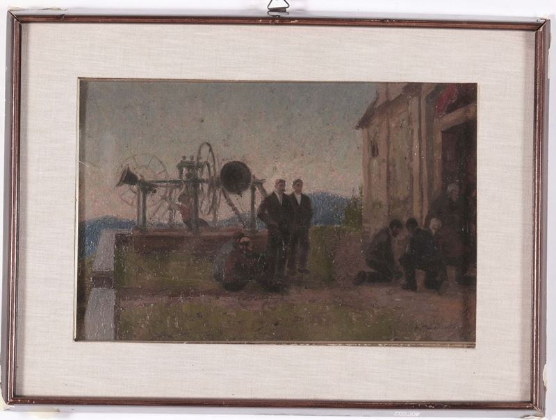 Anonimo del XIX secolo Operai al riposo  - Auction Fine Arts from refined private house - Cambi Casa d'Aste