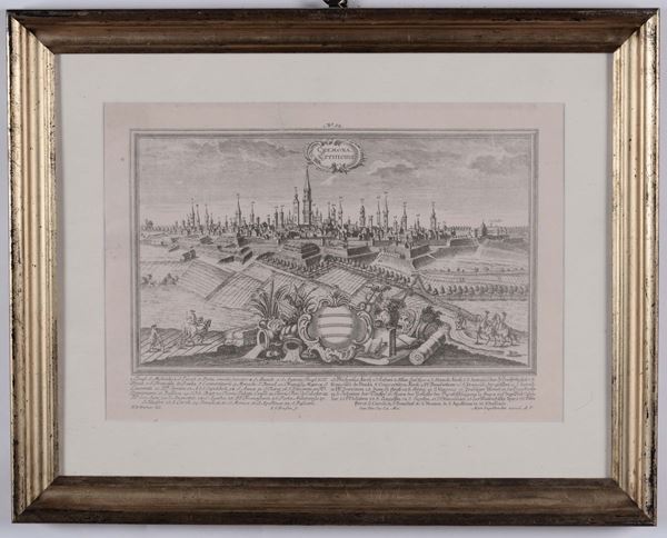 Stampa raffigurante la città di Cremona, F.B. Werner, Mart Engelbrecht excud.