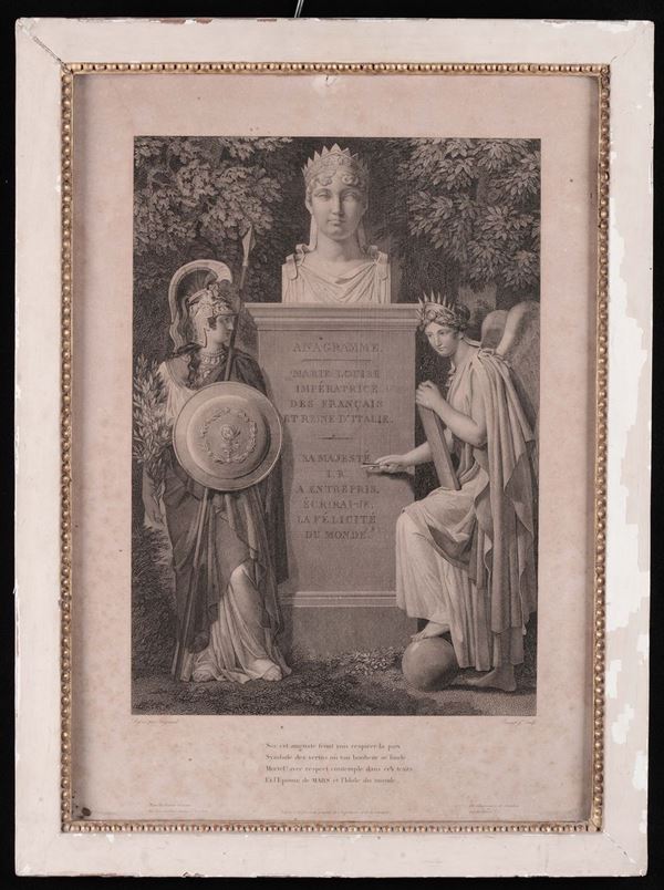 Stampa entro cornice bianca e oro