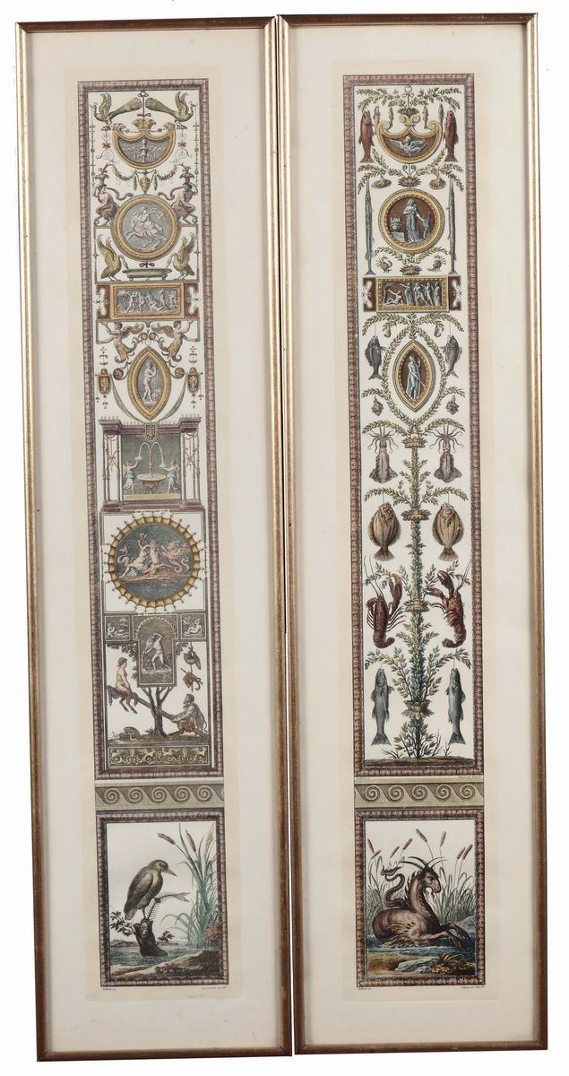 Coppia di incisioni da dipinti di Raffaello, XIX secolo  - Auction Fine Arts from refined private house - Cambi Casa d'Aste
