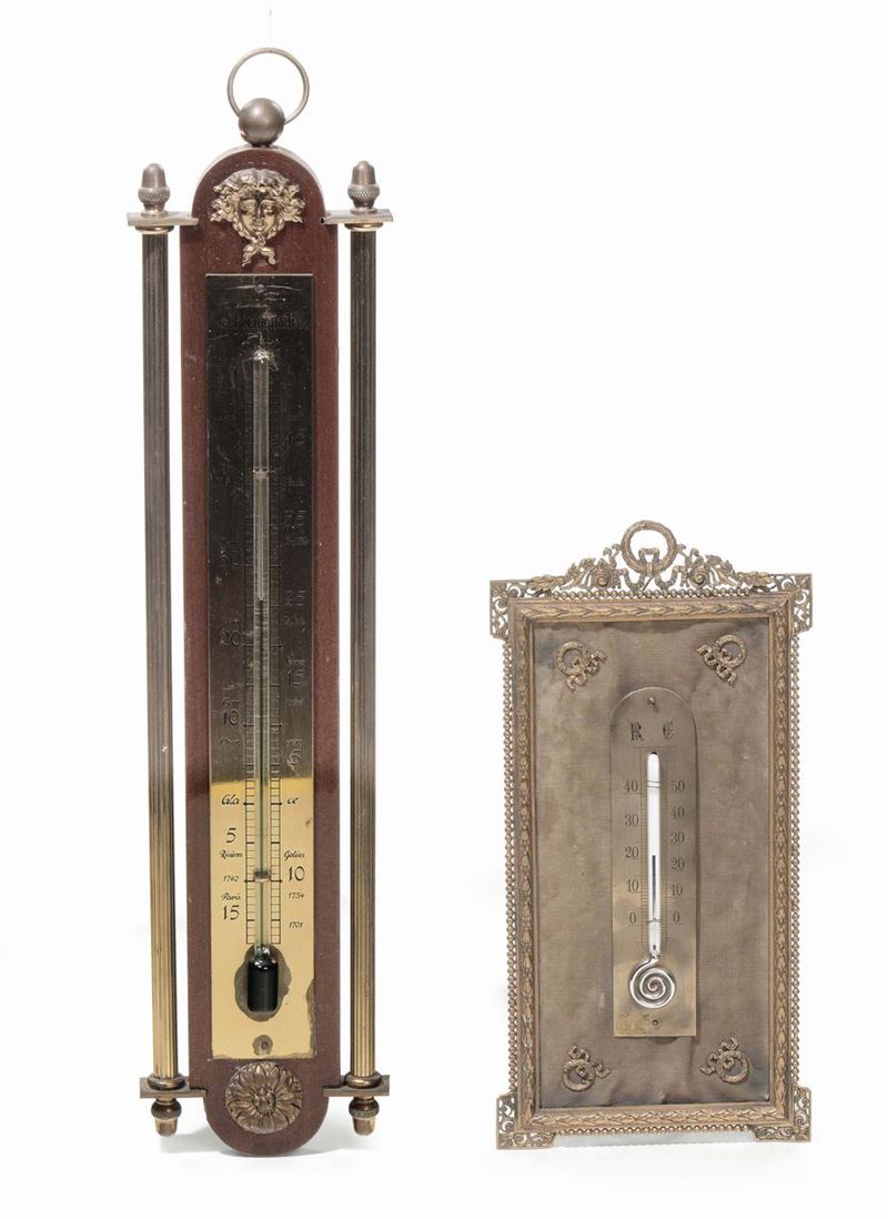 Due termometri diversi, Francia XIX-XX secolo  - Asta Antiquariato, Affidamenti da raffinate dimore private - Cambi Casa d'Aste