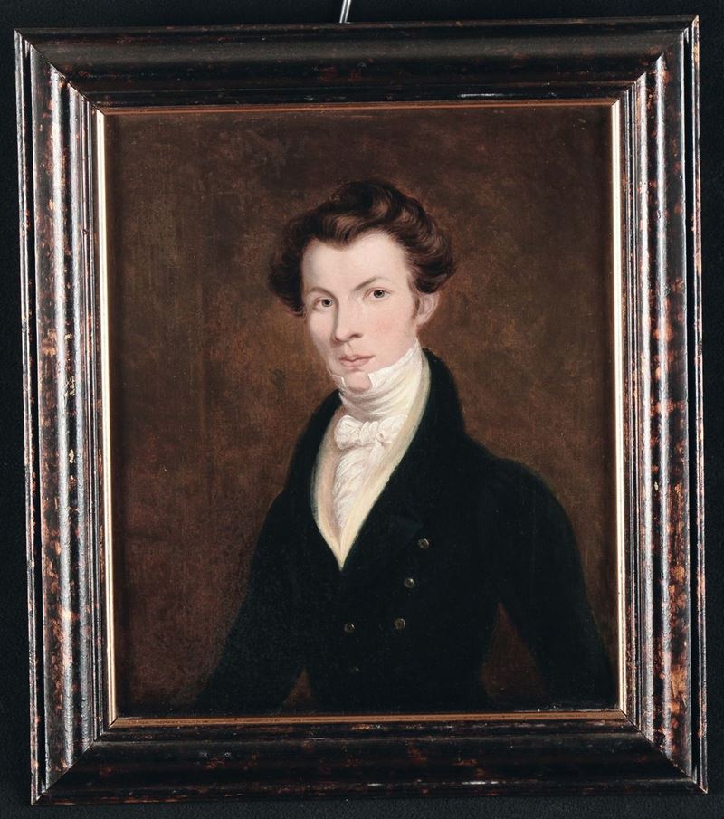 Scuola Francese del XIX secolo Ritratto maschile  - Asta Antiquariato, Affidamenti da raffinate dimore private - Cambi Casa d'Aste