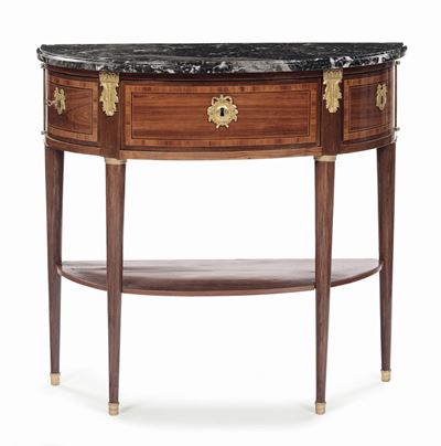 Console Luigi XVI Lastronata, Francia XVIII Secolo, Stampigliato J L Cosson