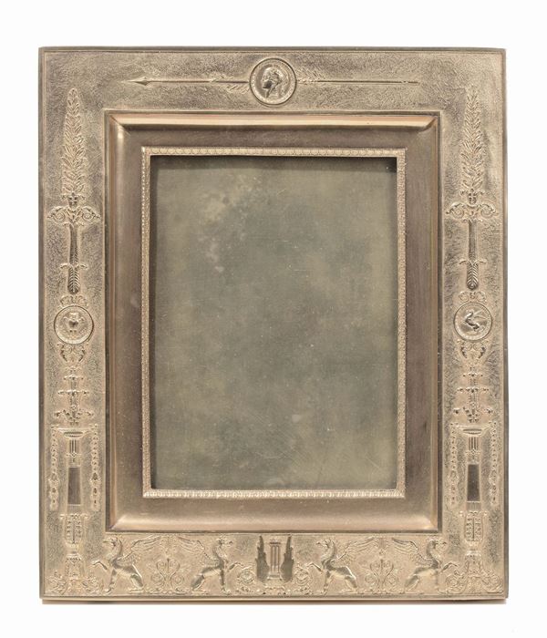 Cornice porta foto in bronzo dorato di gusto Impero, XIX-XX secolo