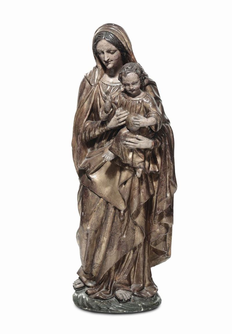 Scultore del XVIII secolo Madonna con Bambino  - Asta Antiquariato, Affidamenti da raffinate dimore private - Cambi Casa d'Aste