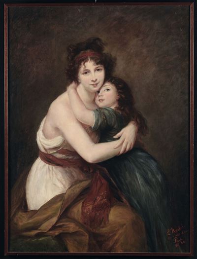 Scuola Francese del XIX Secolomadre e Figlia, 1884
