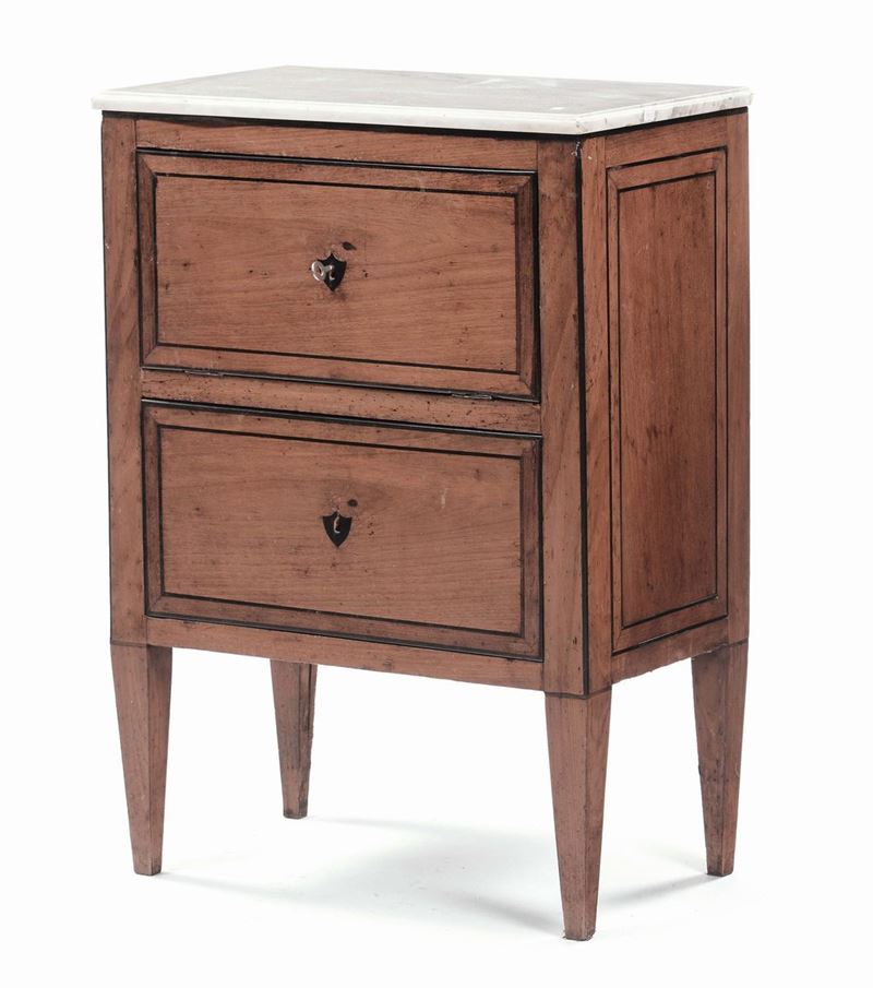 Comodino lastronato, XX secolo  - Auction Fine Arts from refined private house - Cambi Casa d'Aste