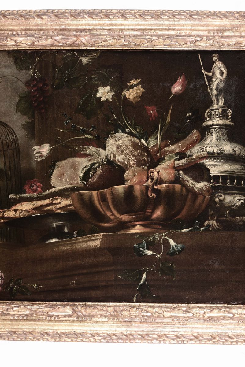 Antonio Maria Vassallo (genova 1620 - 1674 Ca)natura Morta con Scimmia