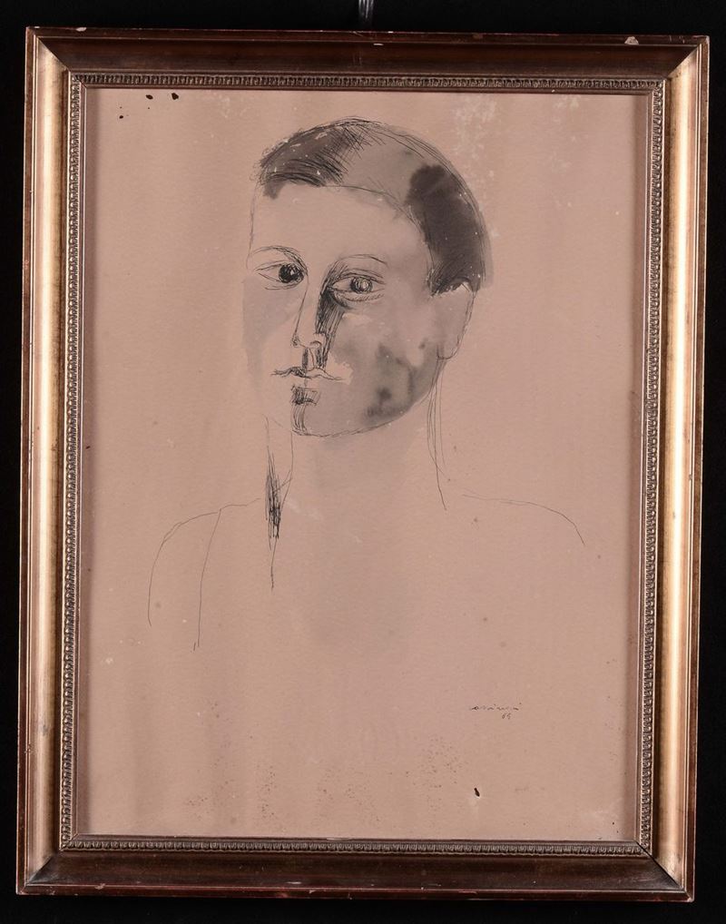 Bruno Cassinari (1912-1992) Ritratto maschile  - Asta Antiquariato, Affidamenti da raffinate dimore private - Cambi Casa d'Aste