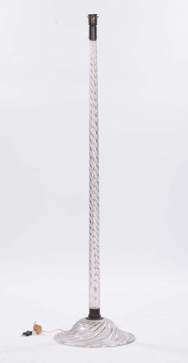 Piantana in vetro a torciglione