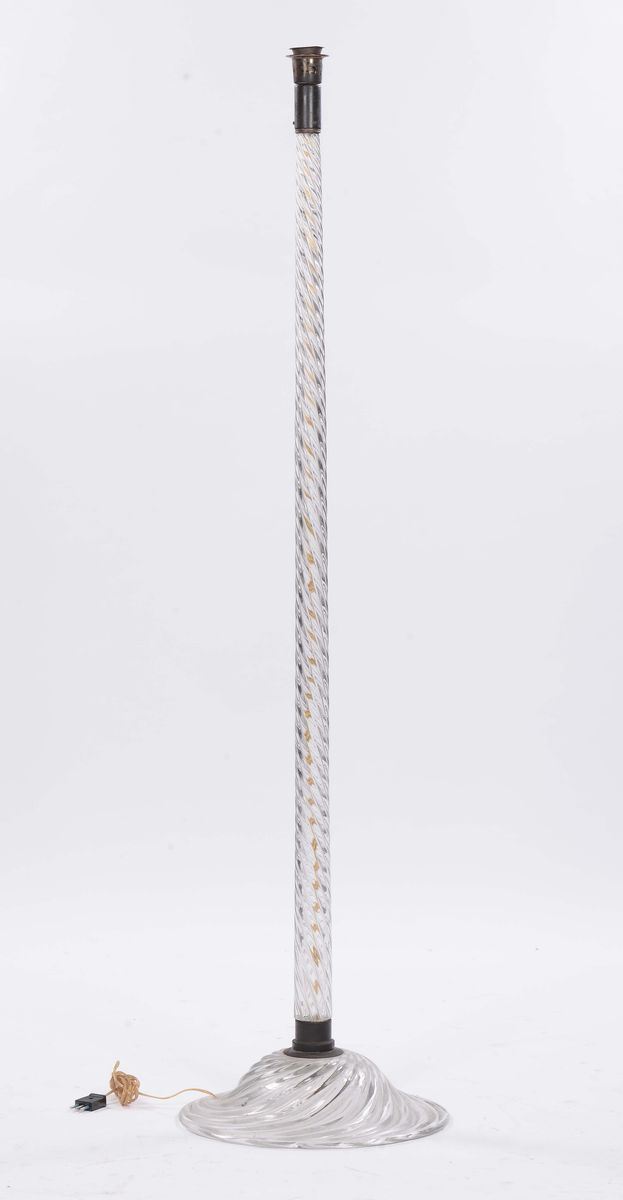 Piantana in vetro a torciglione  - Asta Antiquariato, Affidamenti da raffinate dimore private - Cambi Casa d'Aste