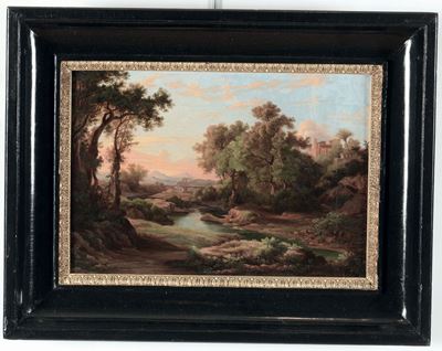 Marko Karoly (1791-1860), Attribuito Apaesaggio Boschivo con Rovine