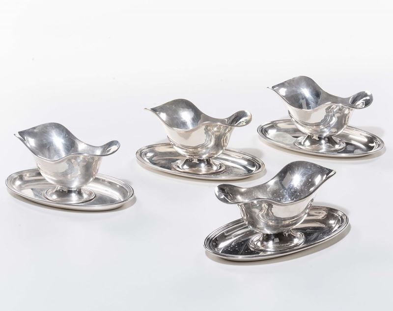 Quattro salsiere in argento  - Asta Antiquariato, Affidamenti da raffinate dimore private - Cambi Casa d'Aste
