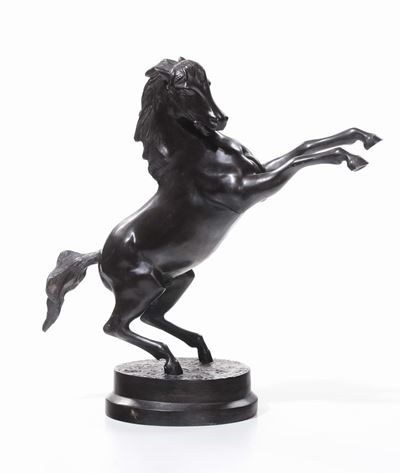 Cavallo Rampante in Bronzo Brunito
