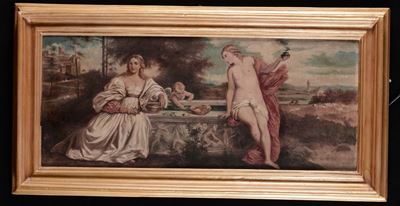 Anonimo del XX Secoloamor Sacro e Amor Profano (copia da Tiziano Vecellio)