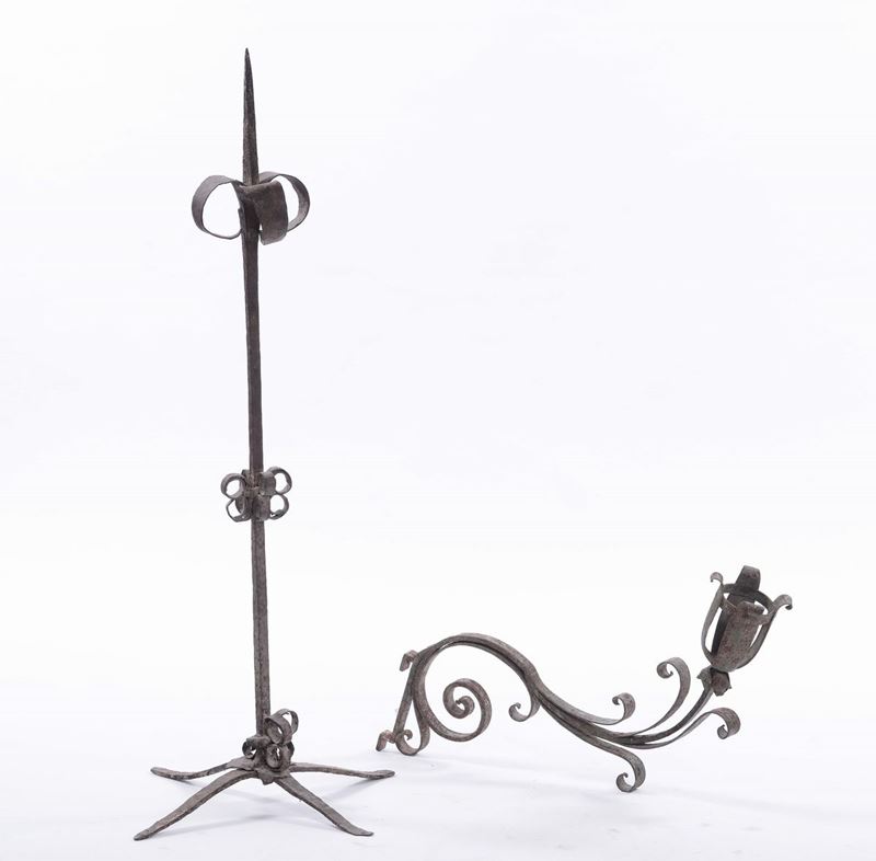 Piccola torcera e braccio in ferro  - Auction Fine Arts from refined private house - Cambi Casa d'Aste
