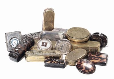 Lotto di Scatole in Argento e Altri Materiali, XIX-XX Secolo