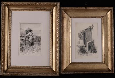Lotto di Due Disegni di Amedeo Merello