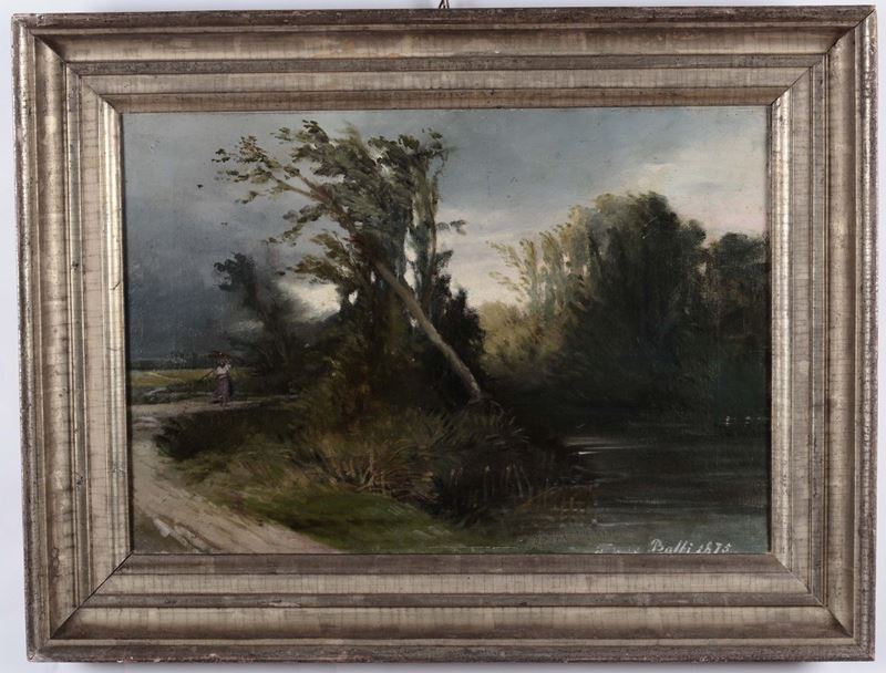 Anonimo del XIX secolo Paesaggio, 1875  - Auction Time Auction 9-2014 - Cambi Casa d'Aste