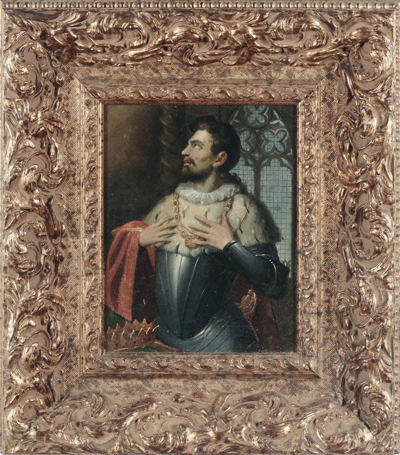 Scuola Italiana del XIX secolo Ritratto di sovrano con armatura  - Auction Old Masters Paintings - Cambi Casa d'Aste