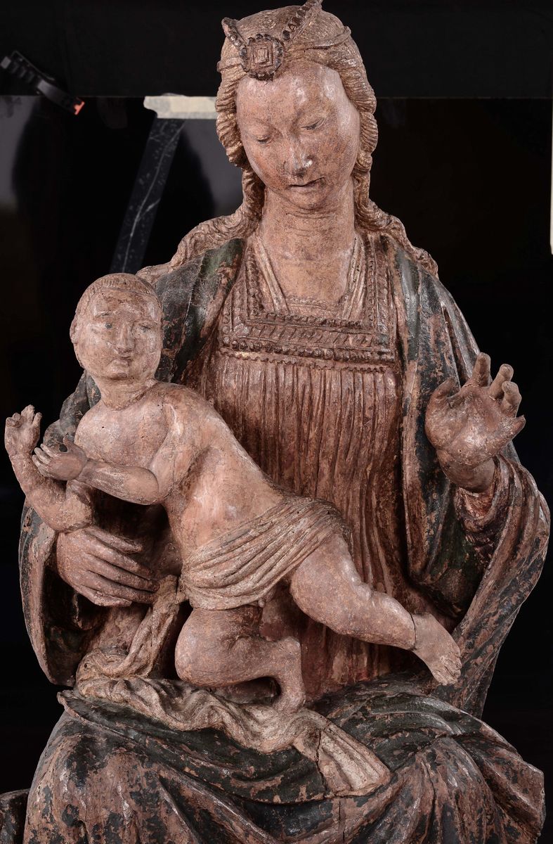 Arte Rinascimentale Dell’italia Centrale (abruzzo?) tra il XV ed il XVI Secolomadonna in Trono co...