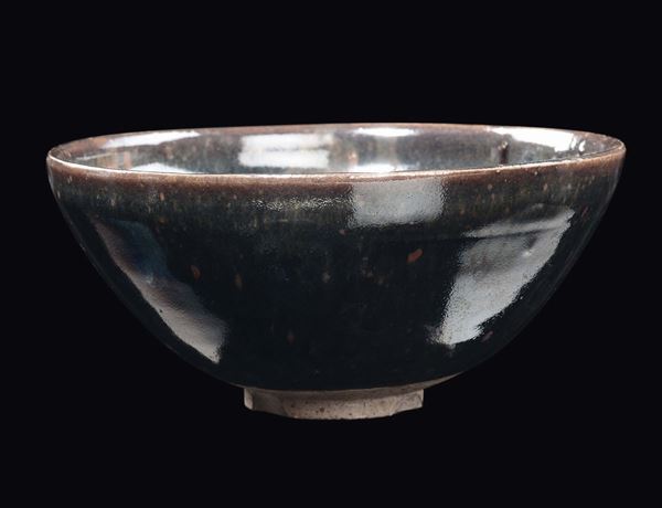 A dark brown splashed Jizhou bowl, China, Song Dynasty (960-1279)