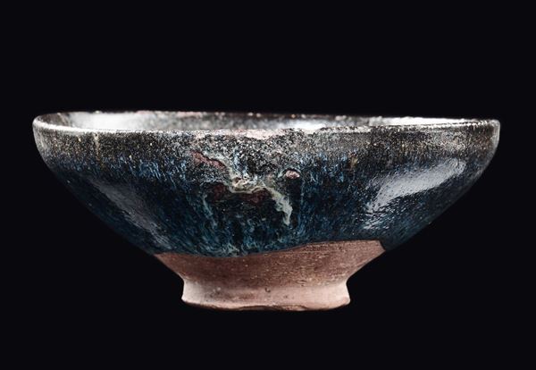 A blue and black hare's fur Jian bowl, China, Song Dynasty (960-1279)