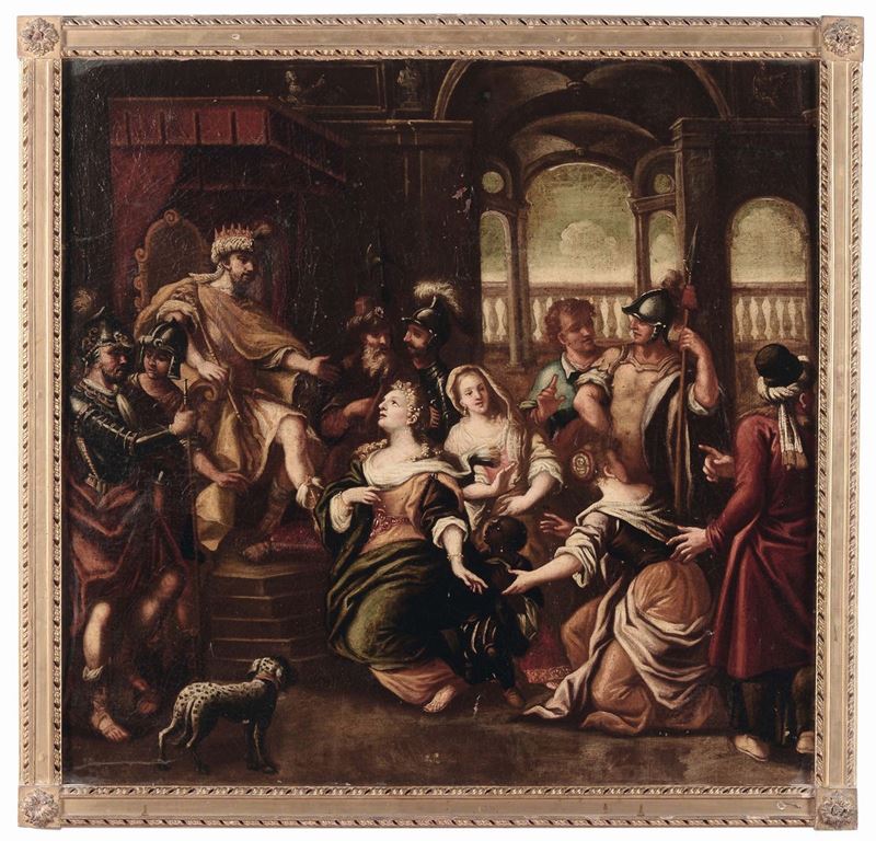 Gio Raffaele Badaracco (Genova 1648 - 1726), nei modi di Il giudizio di Susanna  - Asta Dipinti Antichi - Cambi Casa d'Aste