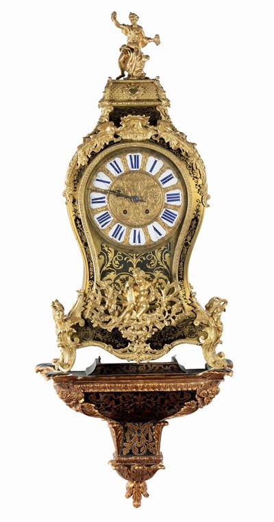 Pendola da Parete con Mensola alla Maniera di Boulle, Francia Seconda Metà XX Secolo