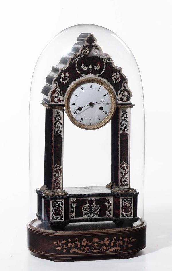 Orologio lastronato in tartarurga e avorio