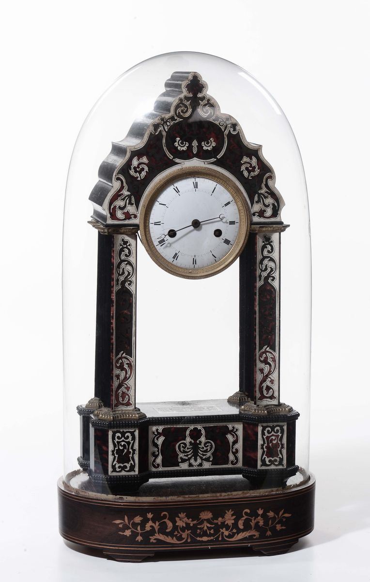 Orologio lastronato in tartarurga e avorio  - Auction Fine Arts from refined private house - Cambi Casa d'Aste