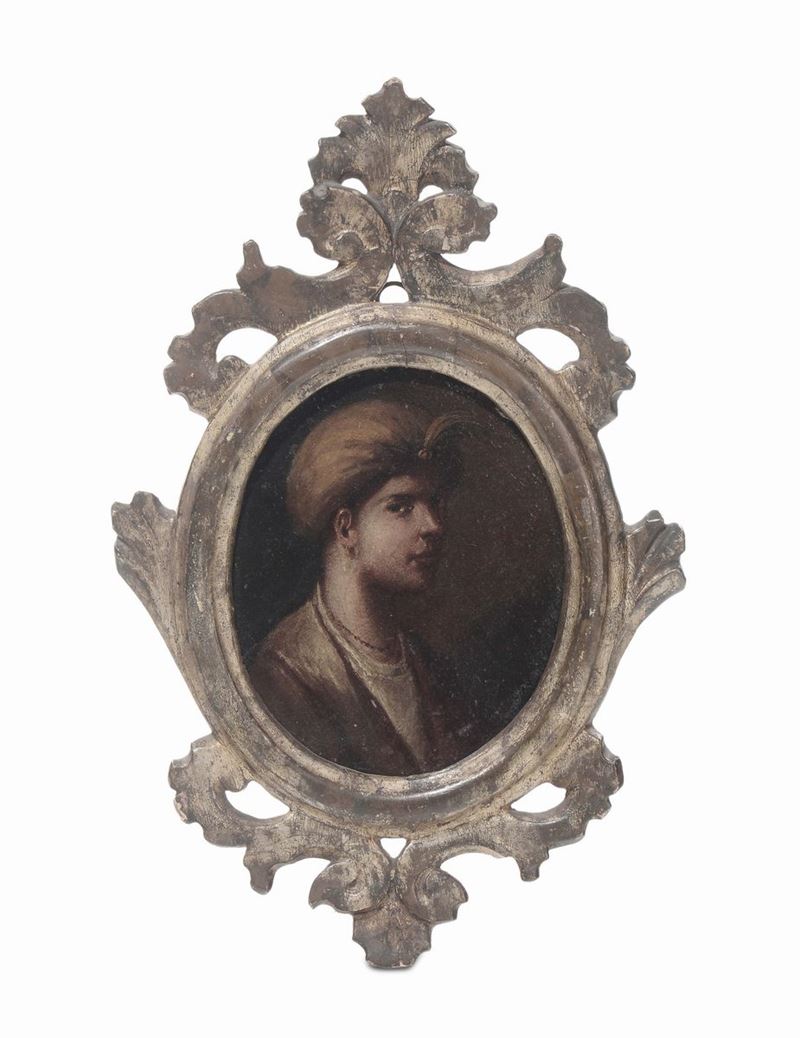 Scuola Fiorentina della fine del XVII secolo Ritratto di paggio con turbante  - Auction Fine Arts from refined private house - Cambi Casa d'Aste