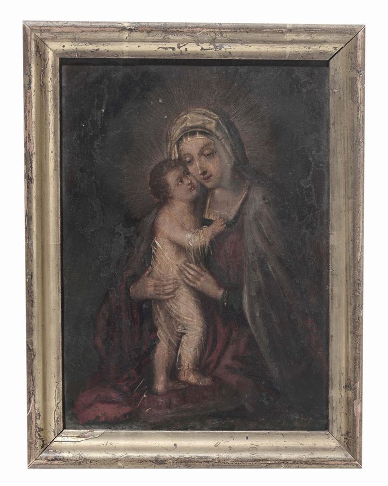 Scuola del XVII secolo Madonna con Bambino  - Asta Antiquariato, Affidamenti da raffinate dimore private - Cambi Casa d'Aste