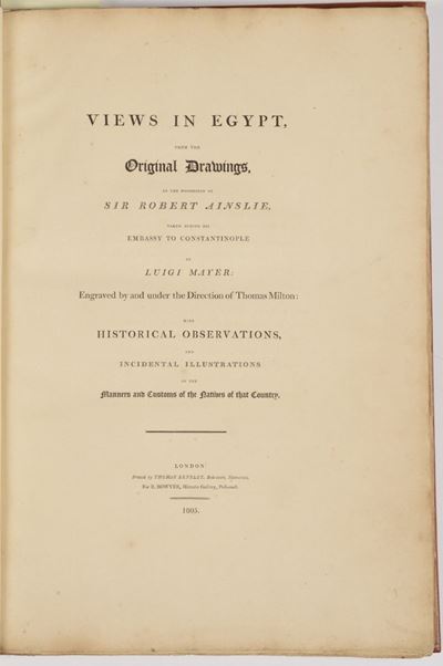 Luigi Mayerviews in Egypt From The Original Drawings in The Possection Of Sir Robert Anslie