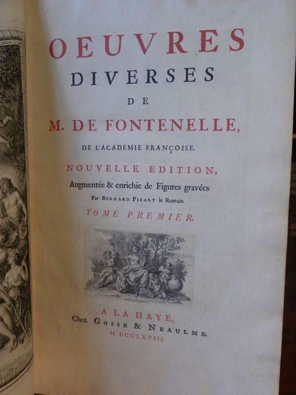 M.De Fontenelle Oeuvres diverses..augmentée & enrichie de Figures gravées par Bernard Picard