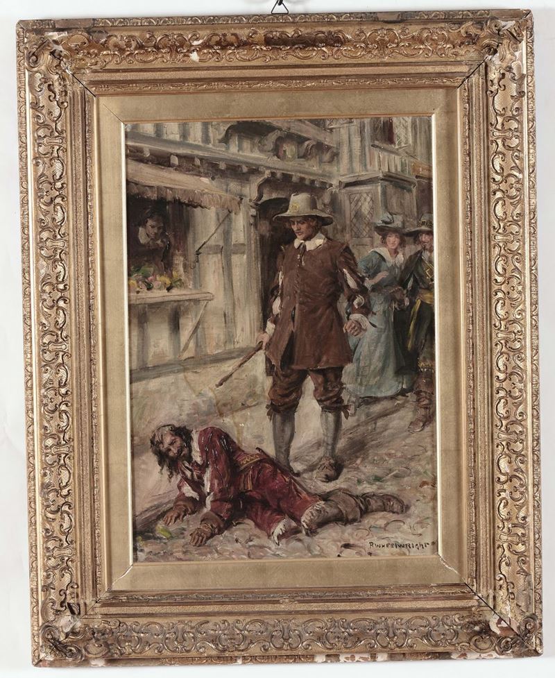 Rowland Wheelright (1870-1955) Aggressione in strada  - Auction 19th and 20th Century Paintings - Cambi Casa d'Aste