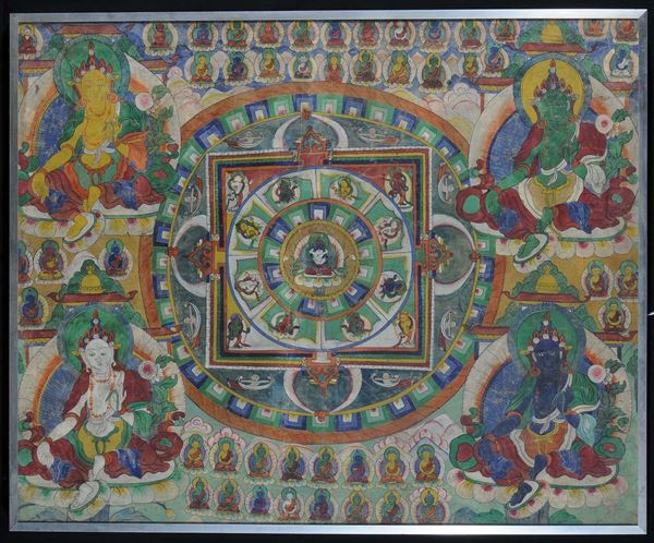 Lotto di due pannelli orentali