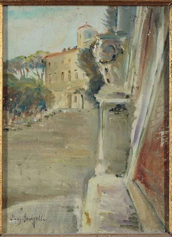 Eugenio Scorzelli (1890-1958/60) Scorcio di strada