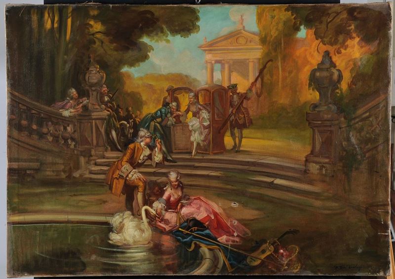 Anonimo del XIX secolo Scena galante  - Asta Antiquariato, Affidamenti da raffinate dimore private - Cambi Casa d'Aste